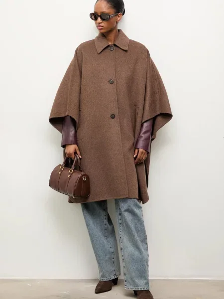 Вовняне пальто Answear.LAB коричневий