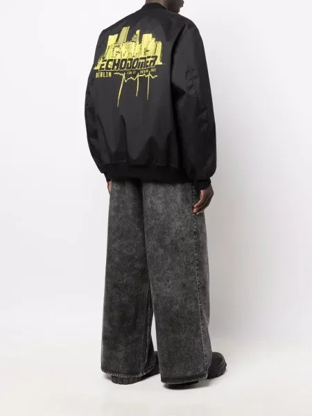 Bomber bunda Raf Simons s potiskem černá