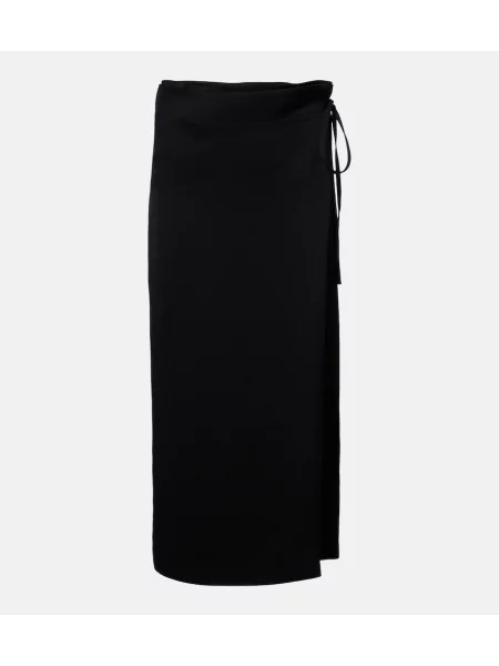 Fustă midi Calvin Klein Collection cu dungi negru