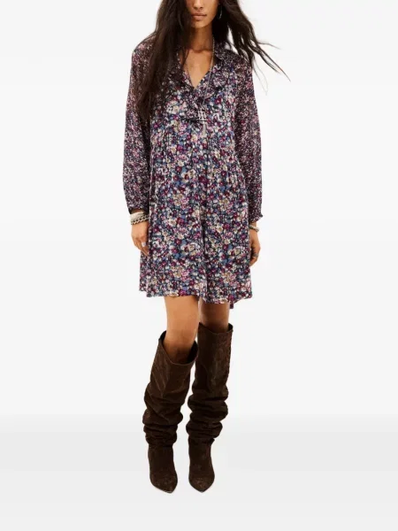 Rochie mini Ba&sh cu model floral cu imagine albastru