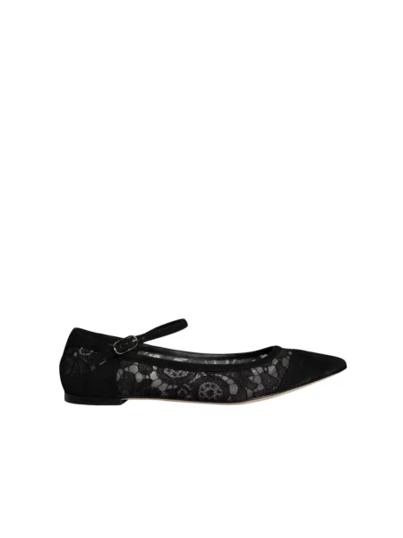 Balerinki Dolce And Gabbana koronkowe czarne