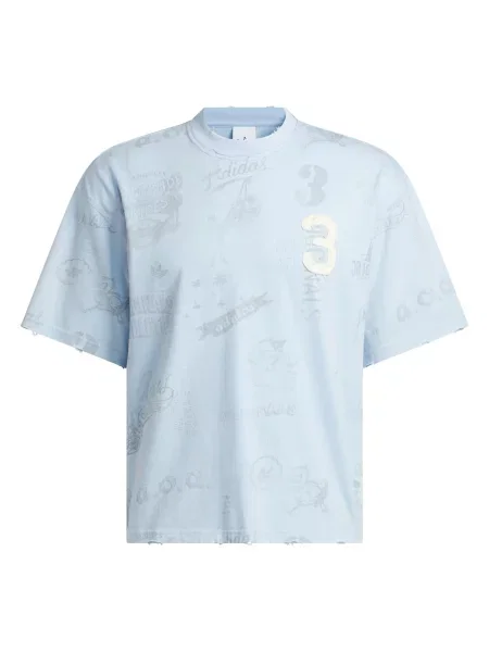 ADIDAS ORIGINALS Tricou Varsity azuriu / gri alb