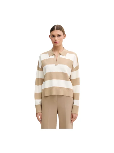 Sweter Benetton w paski z paskiem