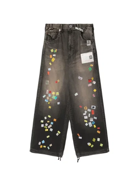 Pantaloni Maison Mihara Yasuhiro cu imagine negru