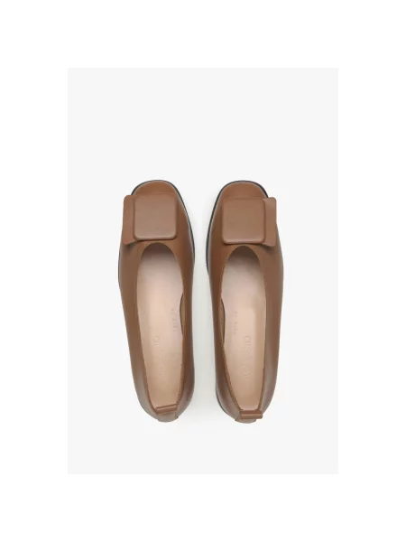Балетки шкіряні руді Estro