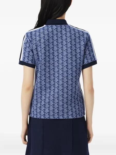 Polo Lacoste din jacard albastru