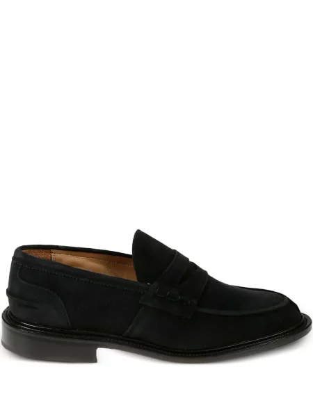 Pantofi loafer Tricker's din piele de căprioară albastru