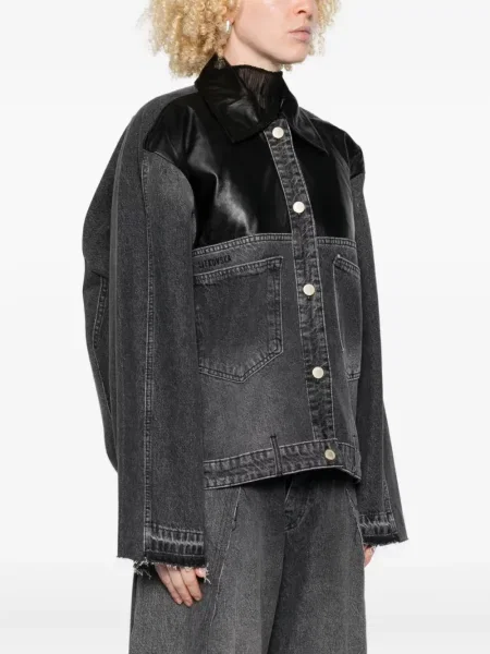 Geacă de blugi Litkovska din piele gri