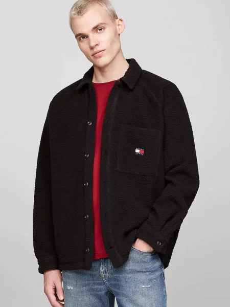 Сорочка Tommy Jeans Тедді чорна