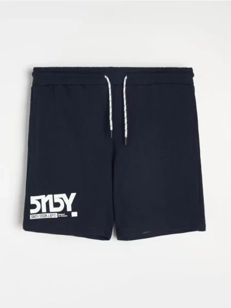 Sinsay Teplákové kraťasy námořnická modrá