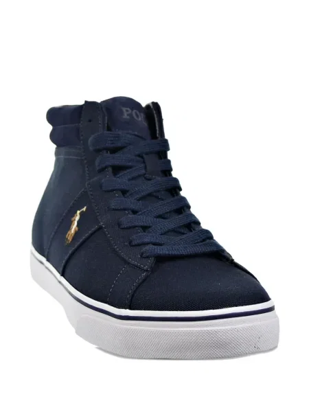 Sneakerși Polo Ralph Lauren din piele slip-on în carouri alb