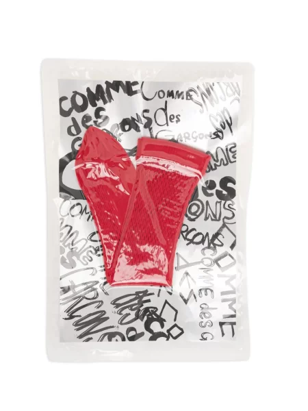 Șosete Comme Des Garçons cu nervuri cu autograf roșu
