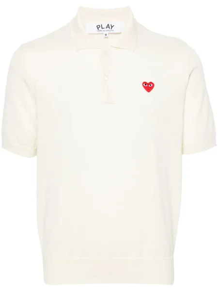 Polo Comme Des Garcons Play wełniane w serca białe