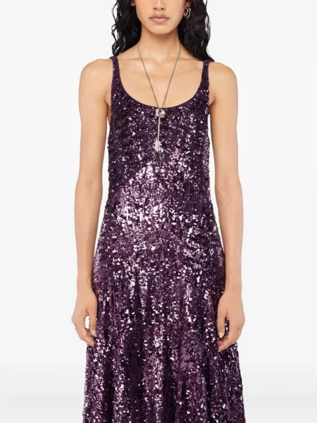 Rochie maxi Rabanne cu paiete de costum violet