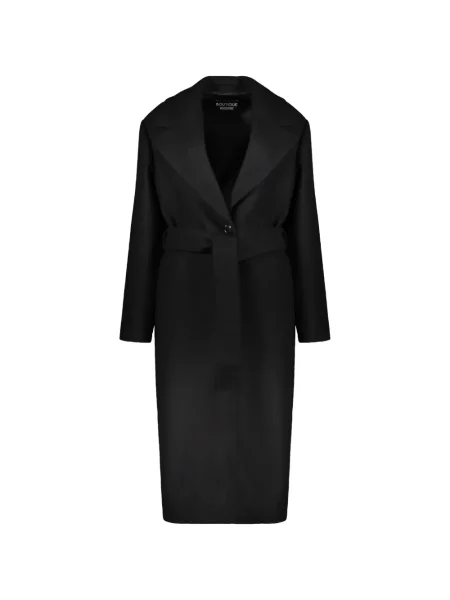 Gulerat cu centură palton Boutique Moschino negru
