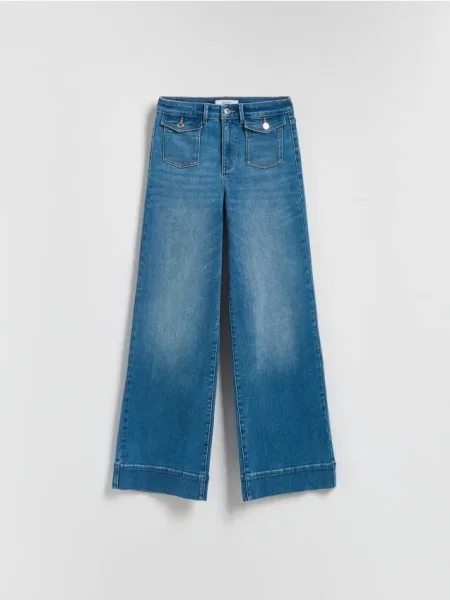 Reserved Jeansy flare niebieski
