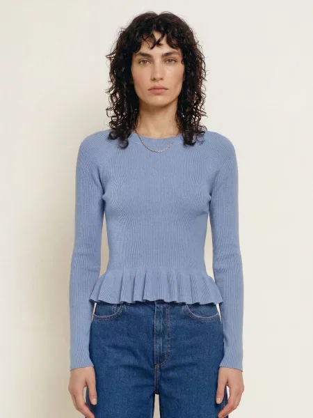 Allsaints Svetry Jas S Volánky modrá