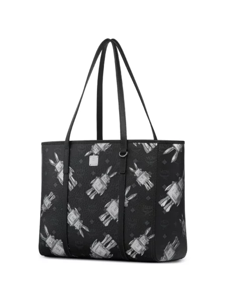Geantă shopper Mcm cu imagine negru