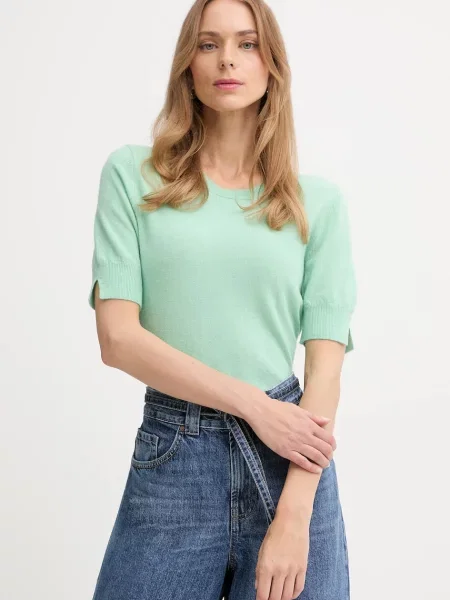 Пуловер United Colors of Benetton от лека материя бежово