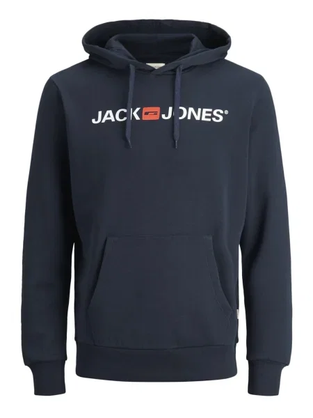 JACK & JONES Mikina Marco Bowie noční modrá / jasně / offwhite červená