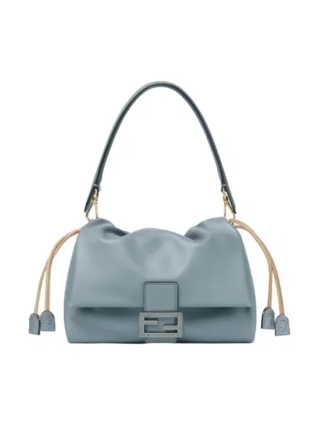 Torebka bagietka Fendi Baguette skórzana niebieska
