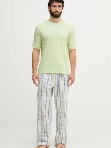 Calvin Klein kratka majica z bombažem zelena