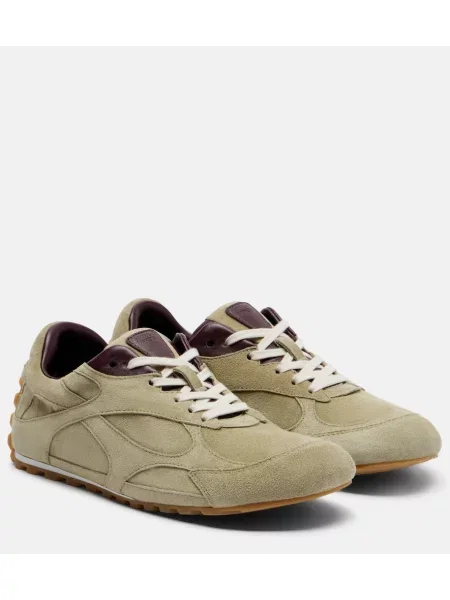 Sneakerși Bottega Veneta din piele de căprioară verde