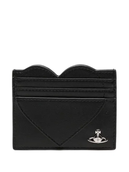 Portofel Vivienne Westwood cu motiv cu inimi negru