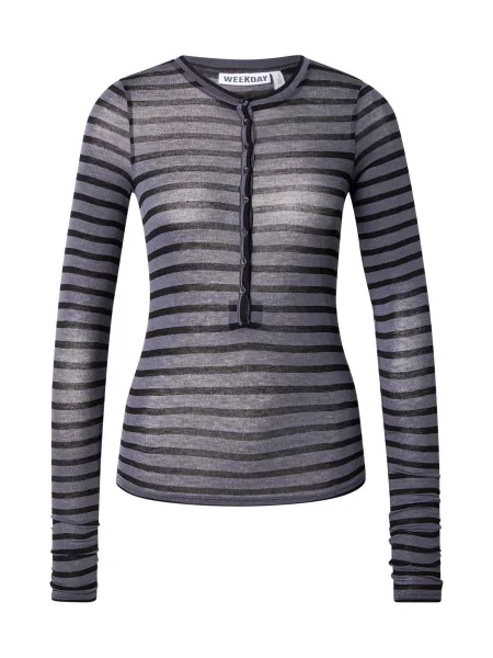 WEEKDAY Tricou gri închis negru