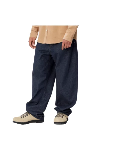 Szerokie jeansy Carhartt Wip niebieskie