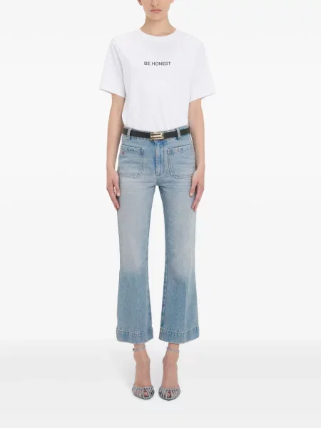 Blugi evazați Victoria Beckham albastru