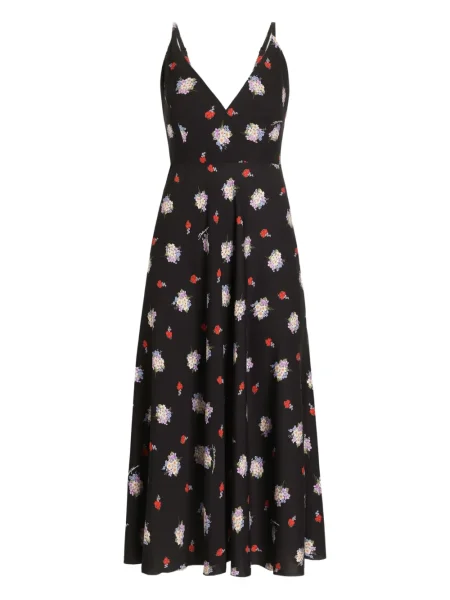 Rochie midi Dolce & Gabbana cu model floral cu imagine până la genunchi negru