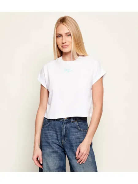 Balmain Tricou | Cropped Fit alb