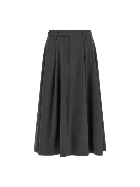 Spódnica midi Brunello Cucinelli wełniana szara