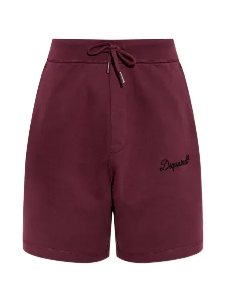 Pantaloni scurți Dsquared2 cu autograf cu cordon roșu