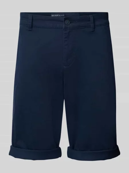 Bermudy o kroju regular fit z mieszanki bawełny Tom Tailor Denim granatowe