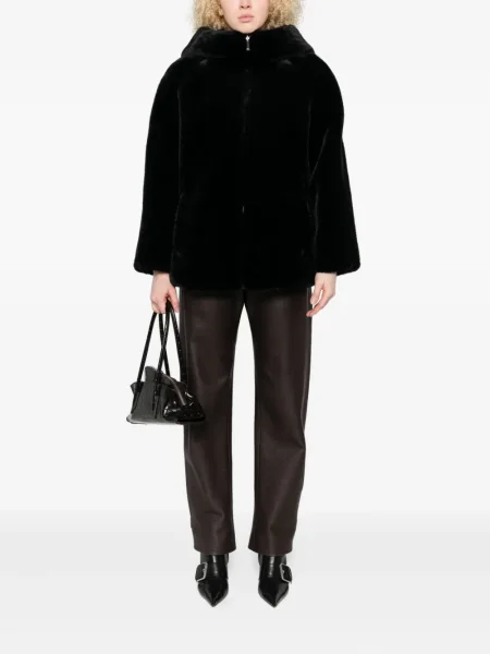 Geacă Emporio Armani cu glugă negru