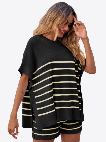 Imily Bela Costum cu pantaloni negru / lână alb