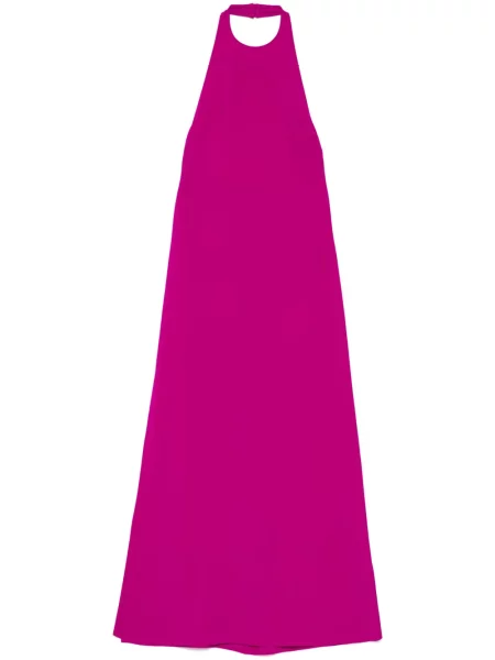 Rochie Amsale din crep cu gât halter de costum violet
