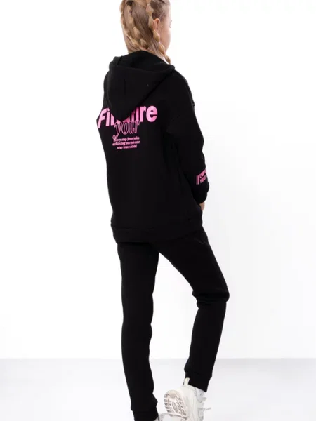 Дитячий Спортивний костюм Носи своє бавовна/поліестер чорний