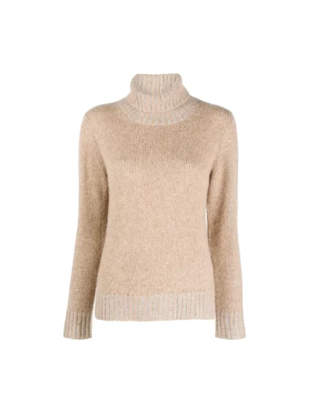 Sweter z golfem Fabiana Filippi do golfa beżowy