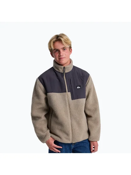 Мъжки поларен суитшърт Quiksilver Sallow Water Full Zip fallen rock бежово