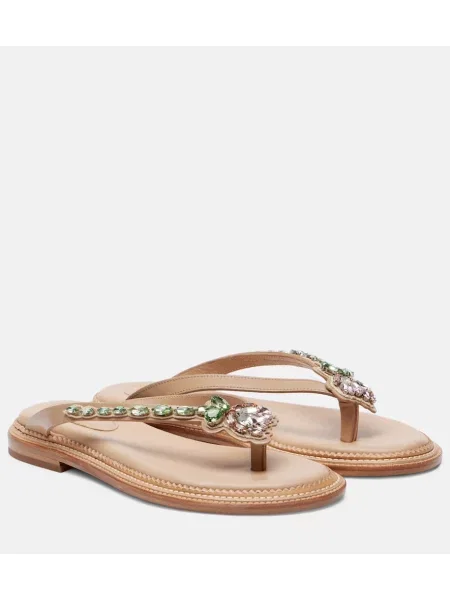 Chiloți tanga Simone Rocha din piele bej