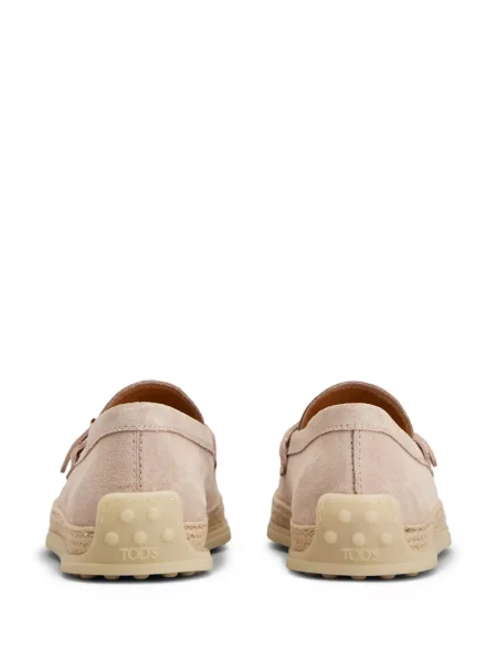 Pantofi loafer Tod's din piele de căprioară roz