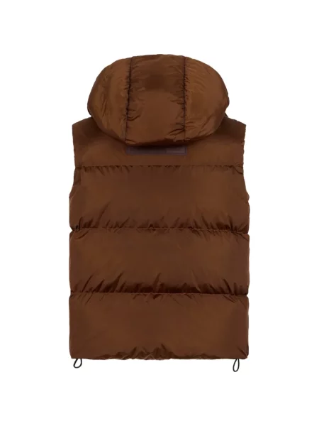 Vestă din puf Dsquared2 cu glugă maro
