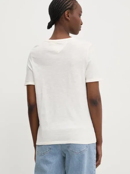 Tričko Tommy Jeans béžová