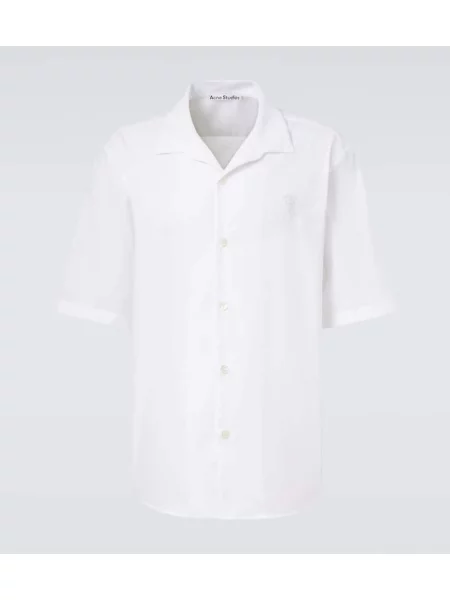 Cămașă Acne Studios cu broderie din poplin alb