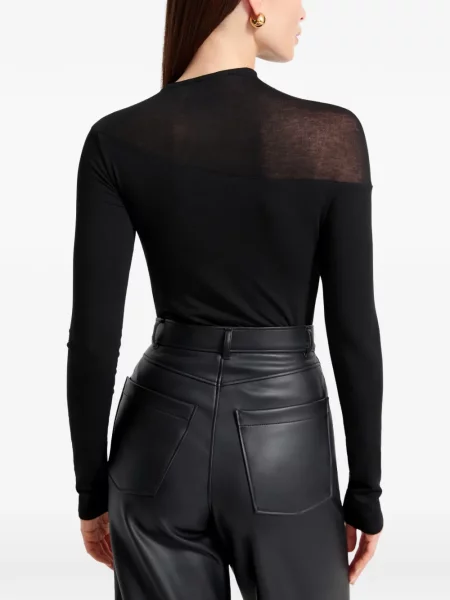Top Marcella transparente negru