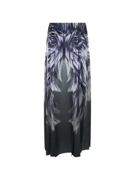 Fusta maxi Alberta Ferretti cu pene albastru