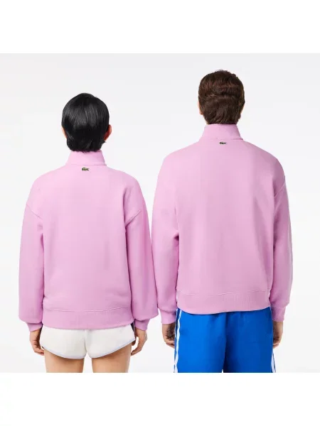 Lacoste Unisex Bluza Z Bawełny Organicznej Ze Stójką I Zamkiem Błyskawicznym różowa